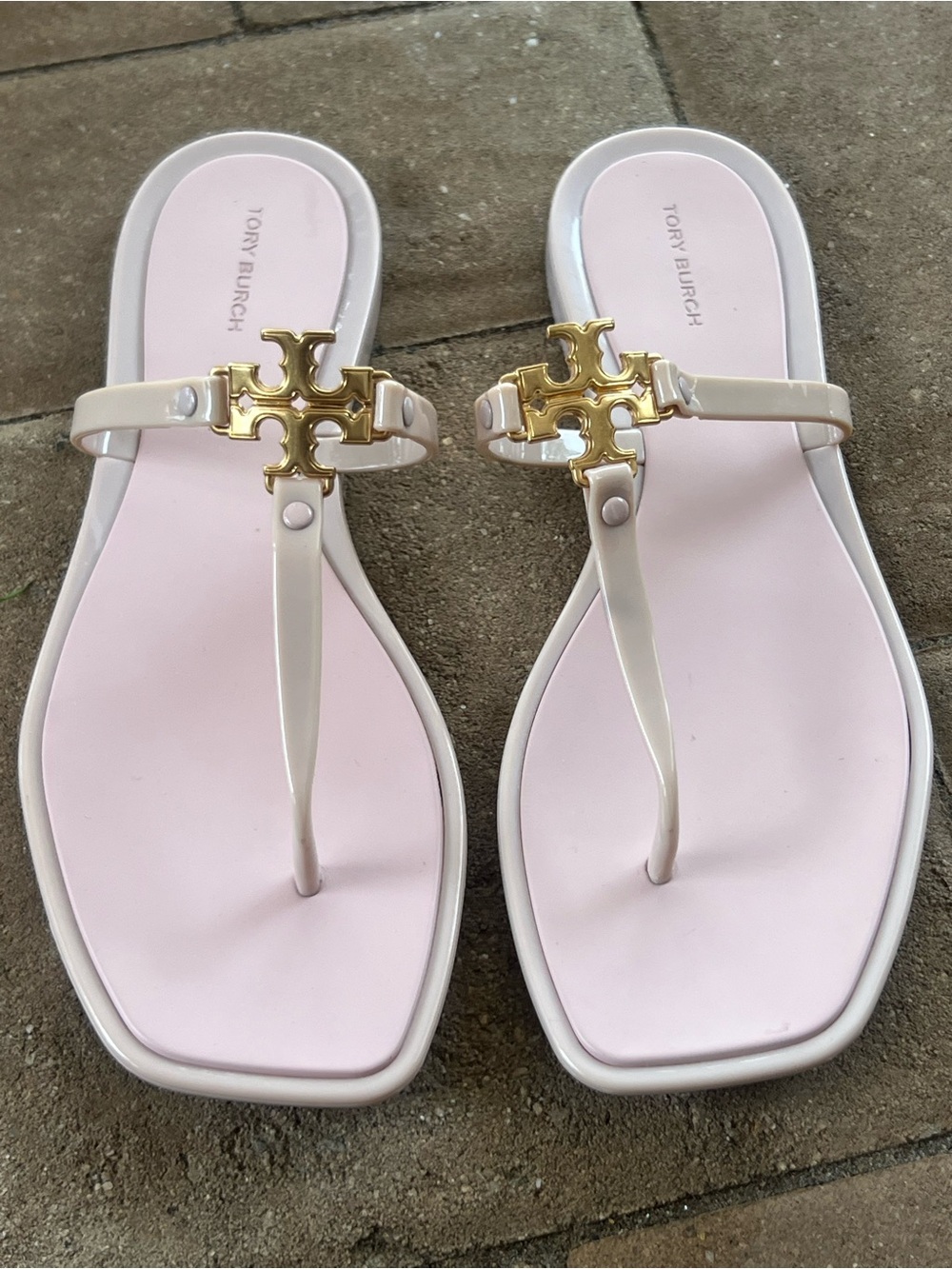 Tory Burch Roxanne Jelly Blush Pink thong size 8 NEW!